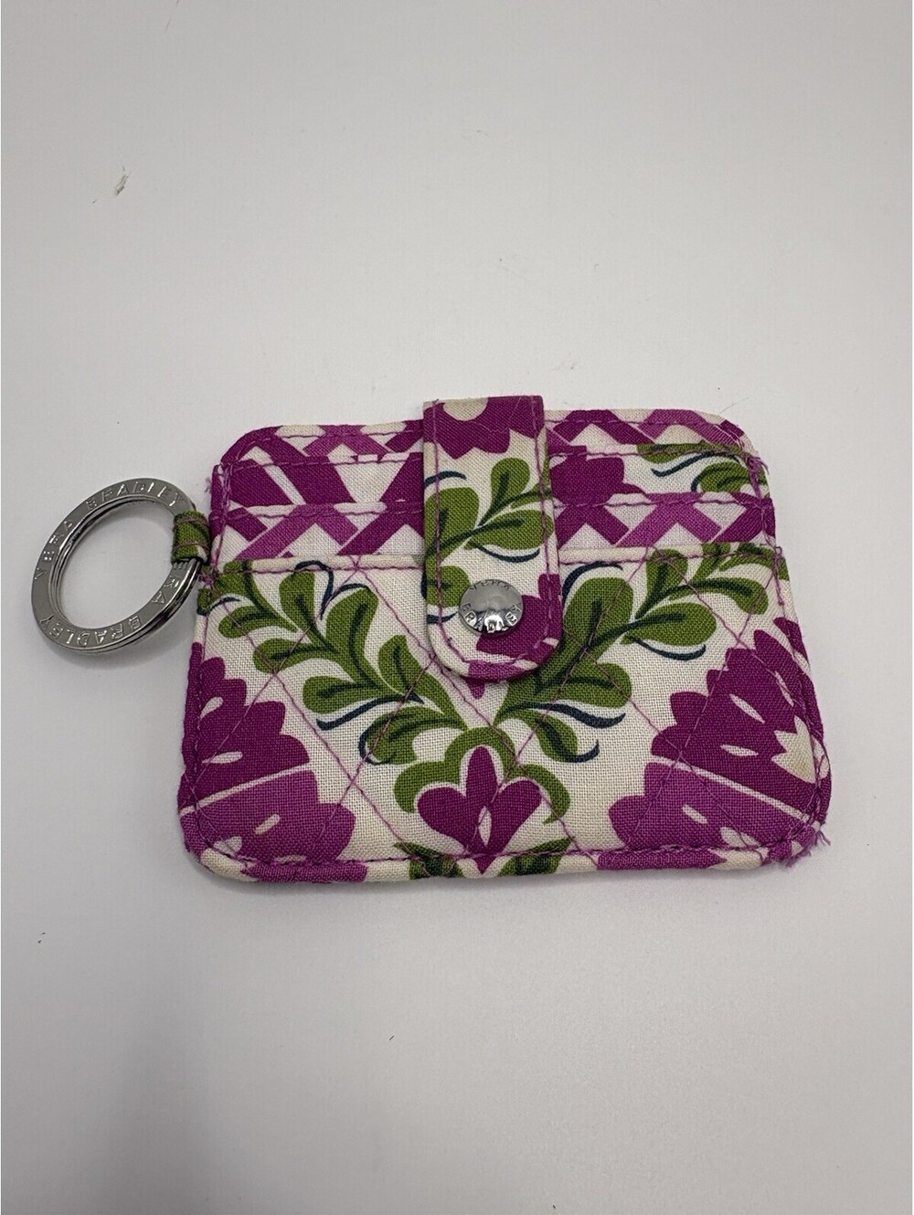 Vera Bradley Julep Tulip Floral Paisley Zip ID Card Coin Key Ring Wallet Pouch